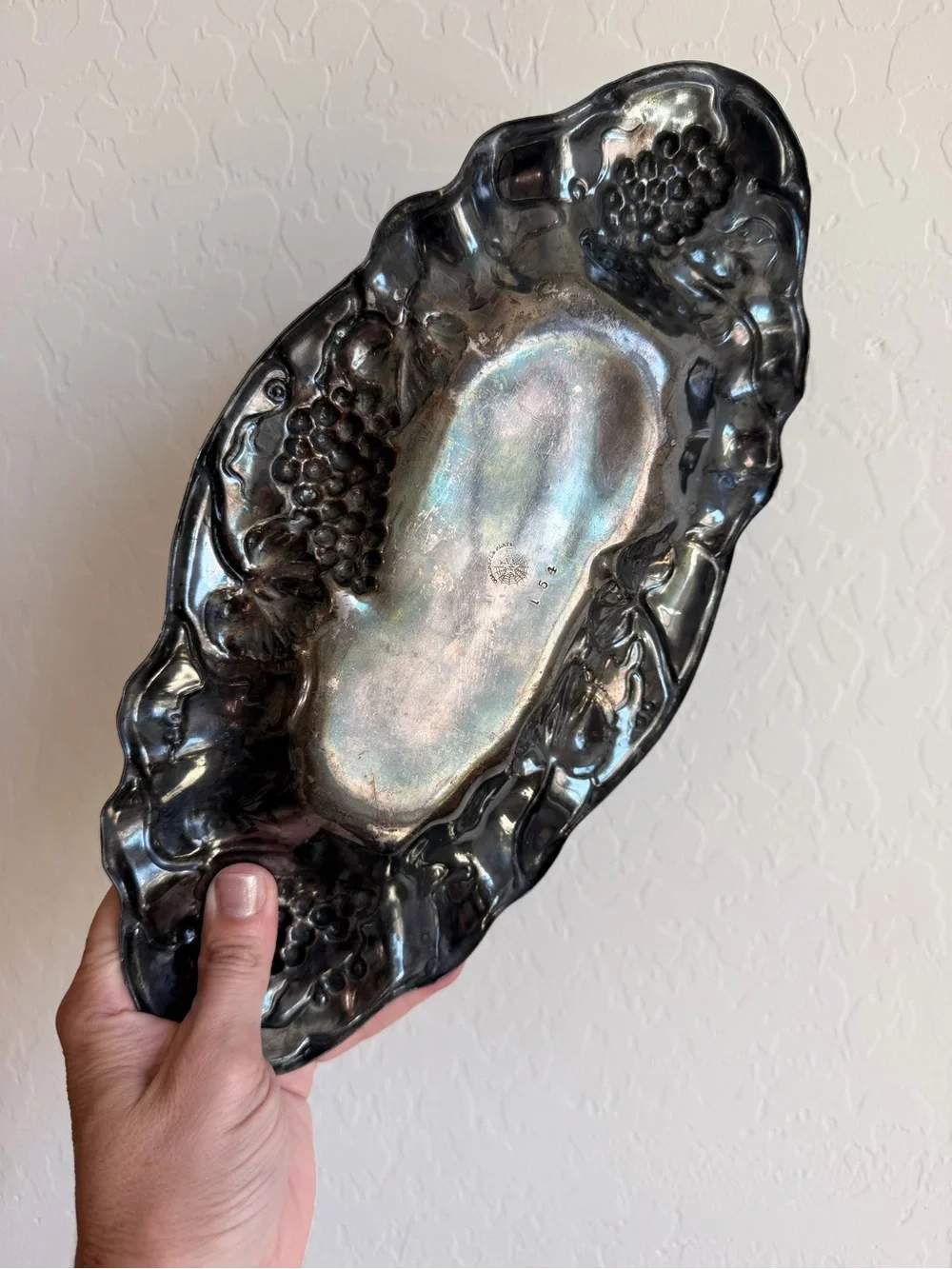 Antique Art Nouveau silver-plated bread tray / serving dish